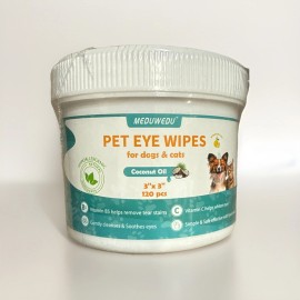 Meduwedu Pet Eye Wipes For Dogs And Cats Coconut Oil 120 Pcs New