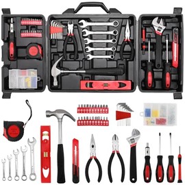 TLGREEN 147 Pieces Tool Set, Tool Kit for Home, Basic Tool Kit with Storage Tool Box, Screwdrivers, Adjustable Wrench, Pliers, Knife,General Household Hand Tool Set for Home, Car, Dorm, Garage