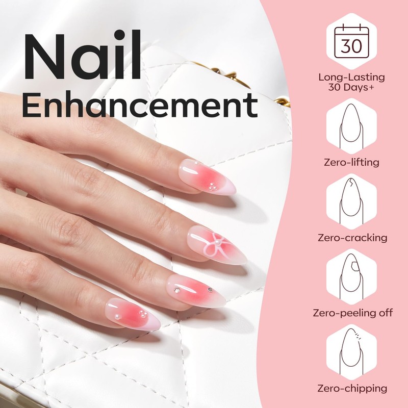 Modelones 8-in-ONE Builder Naill Gel, 6 Colors Pink Clear Builder