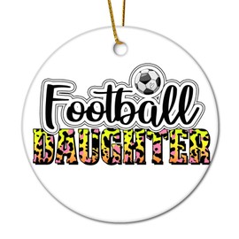 DOREENABE Football Daughter Christmas Ornament, Football Lover Gift, Sports Xmas Tree Decorations, Holiday Stocking Stuffer, Funny Sports Player Ornament, Christmas Sports Fan Gift, 3-Inch