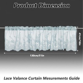 Lace Valances for Windows, Short Floral Lace Valance Curtains