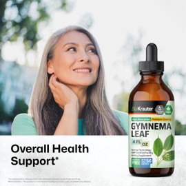 BIO KRAUTER BIO KRAUTER Gymnema Sylvestre Extract Drops - Alcohol and Sugar Free - Vegan Gymnema Leaf Extract 4 Fl.Oz.