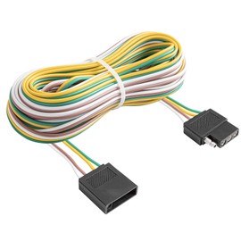 CZC AUTO 4 Pin Trailer Light Wire Harness Extension 18 Gauge 4-Way Flat Wiring Connector, 30ft, for Trailer Boat Car RV Truck