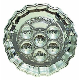 Majestic Giftware SPTF1208BL1 Passover Seder Plate, 12-Inch, Silver Plated