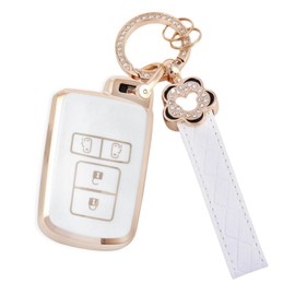 Nacalikeey Cute Girl Smart Key Case, Plum Blossom, Key Cover, Key Cover, Dustproof, Fashionable Key Case, Sakura Cute, white