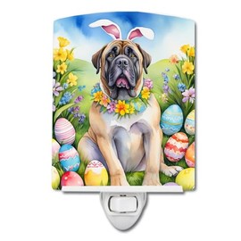 Caroline's Treasures Mastiff Easter Egg Hunt Ceramic Night Light Compact, UL-Certified, Ideal for Bedroom, Bathroom, Nursery, Hallway, Kitchen, 6x4x3, Multicolor