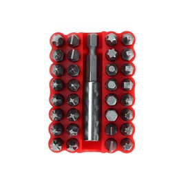 33Pcs Security Bit Set Tamper Proof Bit Set Security Screwdriver Set Hex Star Screwdriver Bit Kit for Industrial Applications Furniture Automotive