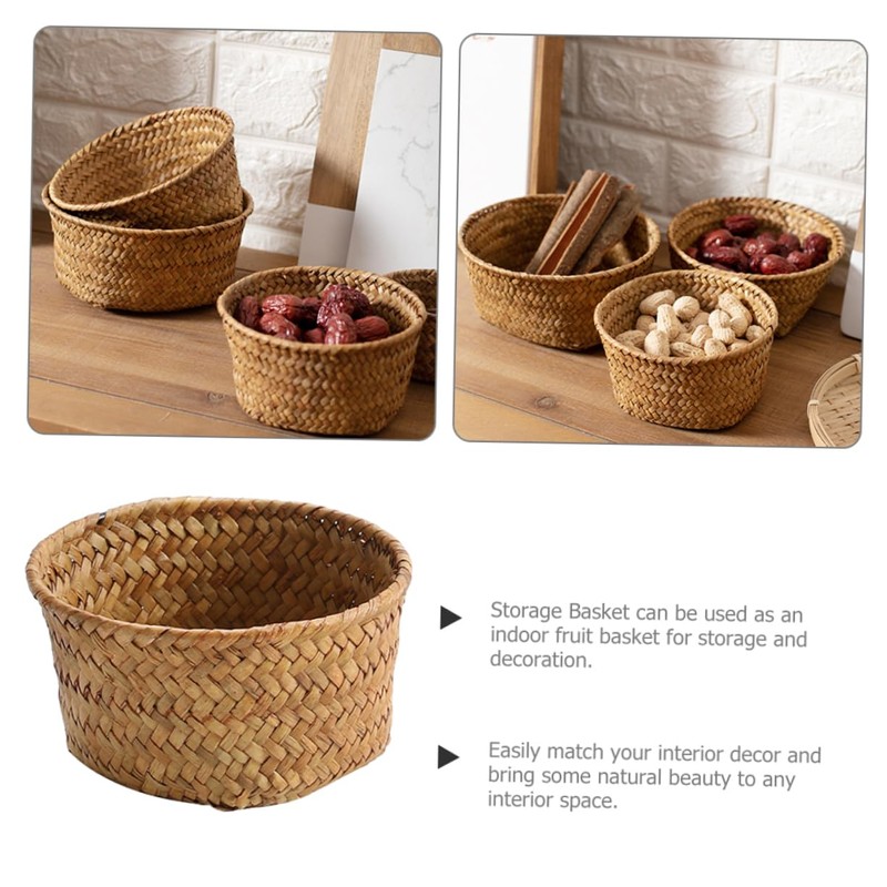 ABOOFAN Woven Storage Basket Multi Functional Wear Resistant Fruit and