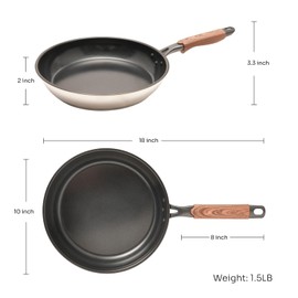 ZHANG XIAO QUAN SINCE 1628 Non Toxic Stainless Steel Pan, Ceramic Coated Frying Pan, Omelette Pan Nonstick, Nonstick Frying Pan 9.5 Inch, Works on Induction, Electric Stove and Gas Cooktops