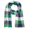 LINDENMANN Men's Scarf Green Men's Scarf Thin 100% Cotton, Multicoloured
