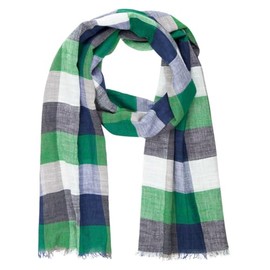 LINDENMANN Men's Scarf Green Men's Scarf Thin 100% Cotton, Multicoloured