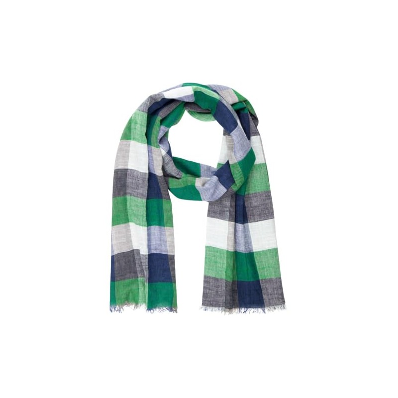LINDENMANN Men's Scarf Green Men's Scarf Thin 100% Cotton, Multicoloured