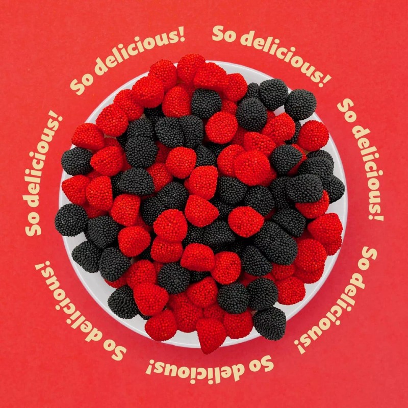 iLike! Red and Black Berries Gummy Candy, 1-Pound Bag