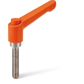 NBK Mechanical Element Parts Clamp Lever (Male Thread) with Operation Button LDMS-8B-50-OR-COR (Orange)