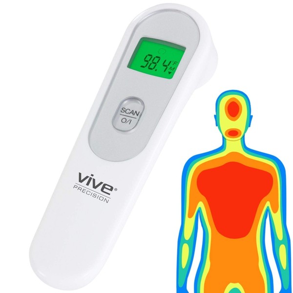 Vive Forehead Thermometer - Infrared Temperature Temporal No Touch Termometro for Adults and Kids - Touchless Digital Sensor - Non-Contact Temporal Artery Fever Indicator - Instant Read