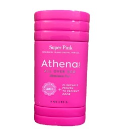 Athena Club All Over Deodorant | Super Pink 3oz | Mandarin & Orchid Scent | Alum