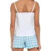 A2Z Luxurious Ladies Jersey Cami Top Check Shorts Pyjamas Set