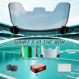 KUBQLIG Emerald Green & Clear Football Visor Combo - 2 Lenses Team Day/Night Use, Military-Grade Fit Schutt/Riddell Helmets, Bulk Savings