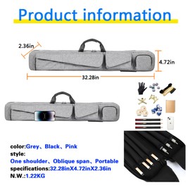ivycaw Pool Cue Case 3x4,Billiards cue case, Cue Stick Case, Pool Stick Case, Pool Cue Bag, Billiard Stick Carrying Case billiards cue Bag with Multi-Pockets, Soft Padded Pool Stick Bag