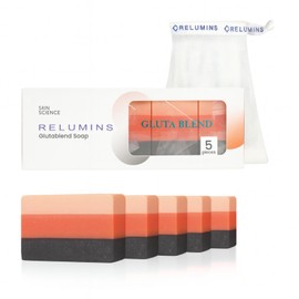 Relumins Premium 3-in-1 Glutablend Beauty Soap Bar – For Smoother, Clearer, Healthier-Looking Skin – Now with Rosehips – Gentle Face & Body Cleanser 120g x 5 Bars