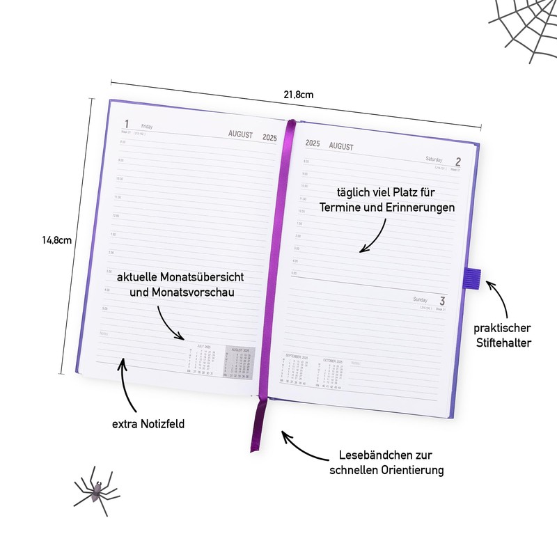 Wednesday 2025 Pocket Diary 14.5 x 21.5 cm