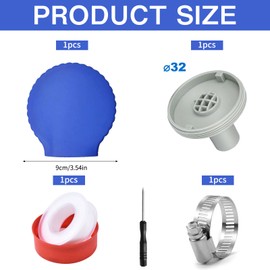 CHENBOOW Pool Inlet Nozzle, Adjustable Nozzle Head 32 mm, Pool Nozzle Outlet Outlet Accessories, Pool Outlet Nozzle, Return Nozzle with Swivel Head, for Swimming Pool Pump System