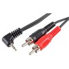 2.5MM Plug to 2X Phono Plugs -2M, Audio & Video