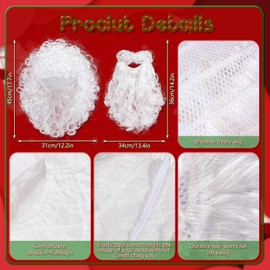 Hifot Pack of 5 Santa Claus Costume, Christmas Hat, Santa Beard and Wig Glasses, Inflatable Santa Belly Santa Costume Accessories, Santa Claus Costume Accessories