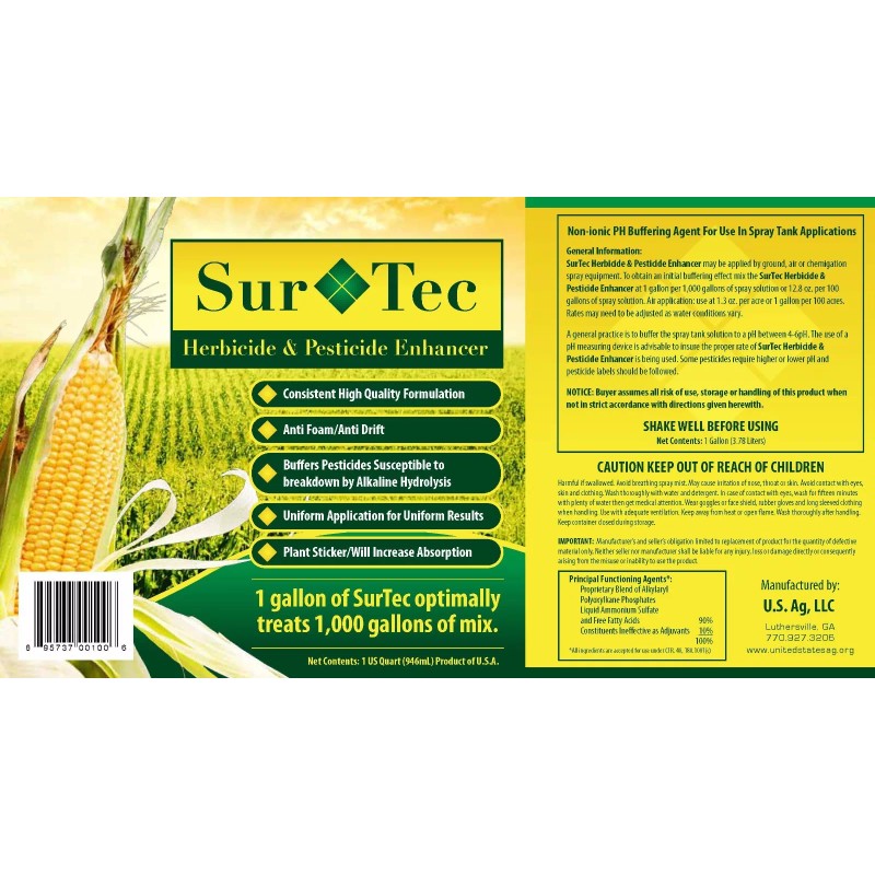 CleanGreen SUR-TEC SURTEC Non-Ionic Surfactant Herbicide Pesticide Enhancer 1 QT
