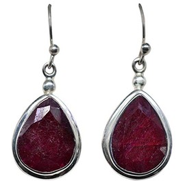 Sterling Silver Ruby Earrings 10.17g, Sterling Silver, Ruby
