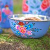 1x Ocean Pansy 14.5cm Hand-Painted Picnic Snack Bowl - Reusable