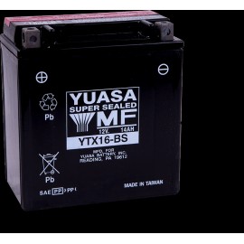 Yuasa YTX16-BS Maintenance Free AGM 12 Volt Battery (Bottle Supplied)