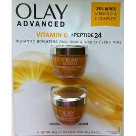 Olay Vitamin C +Peptide 24 Hydrating Moisturizer - 1.7 oz /jar (2 Count) NEW
