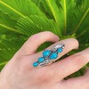 Turquoise Ring for Women Men Chunky Statement Pointer Middle Index
