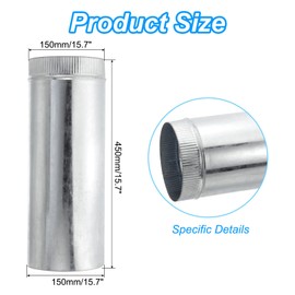 PATIKIL 6" Inch Galvanized Duct, 15.7" Inch Long Furnace Pipe, Crimped End Connection Ducting Pipe Supply for Dryer HVAC Systems, 26 Gauge