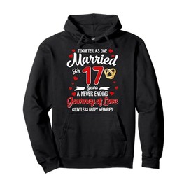 17th Wedding Anniversary 17-Year Married Couple Matching Pullover Hoodie