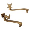 Antique Garden Faucet with Extended Spout Antifreezing Copper Wall Mount