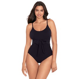 Skinny Dippers Jelly Beans Kate Soft Cup Tummy Control One Piece Swimsuit, Black, Medium