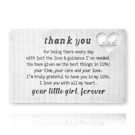 Sudaporn Dad Thank You Card Gifts for Daddy Father Thanks Dad Wallet Card Inserts Father Birthday Christmas Gifts for Papa Pawpaw Engraved Wallet Cards Fathers Gift from Daughter Son