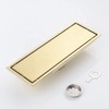 DEOKXZ Linear Shower Drain Pipe 12 Inches Brushed Gold, with