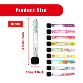 Bojueshaw 10pcs Colorful Kids Safety ID Wristbands,Adjustable Waterproof Child Emergency Bracelets for Anti Lost Contact Information