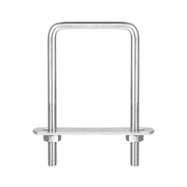 sourcing map Square U-Bolts, 3 Sets 46mm(1.81") Inner Width 90mm Length M6 304 Stainless Steel U Clamp Bolt with Nuts and Plates, for Boat Trailer