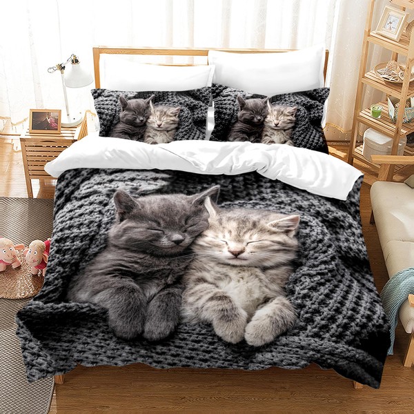 KAIDAARTLH Cat Bed Linen Set 135 x 200 cm, Cat
