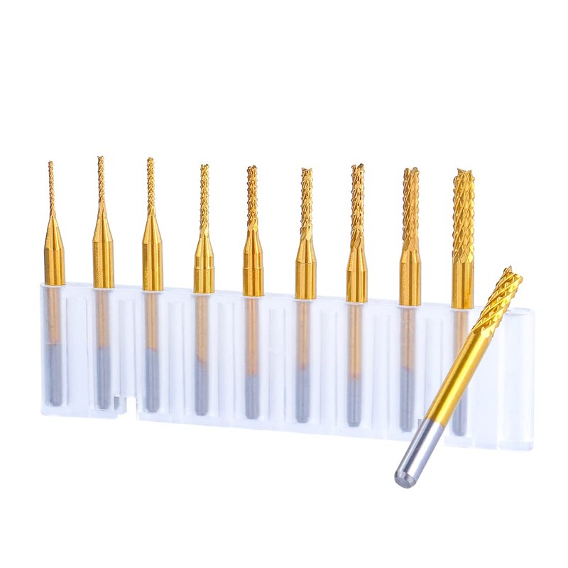 Bestgle End Mill Bits 10 Pieces CNC Cutter Set Carbide