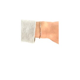 FINE CUSTOM Morse Code Adjustable Bracelet, Tri-Color Gold Fill and Sterling Silver, Delicate Chain