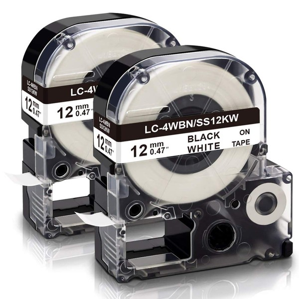 Absonic Compatible Label Tape Replacement for LK-4WBN LC-4WBN LC 4WBN9