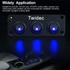 Twidec/3 Gang Rocker Toggle Switch Panel with 12V DC Round