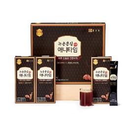 종근당 녹용홍삼 애니타임 3박스(총 90포) Jongkundang Deer Antler Red Ginseng Anytime 3 Boxes (Total 90 Packs)