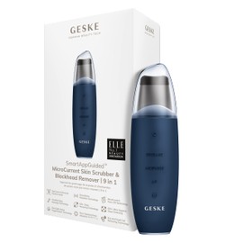 GESKE SmartAppGuided™ MicroCurrent Skin Scrubber & Blackhead Remover, 9 in 1, Skincare Tools, Face Cleaning, Anti Ageing and Cleansing, Professional Face Tightening, Blackhead Remover
