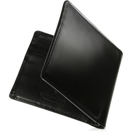 BLUE SINCERE ILW6 Men's Bi-fold Wallet, No Coin Purse, Genuine Leather, Italian Leather, Mini Wallet, Lightweight, Holds 12 Cards with Hidden Pockets, RFID Skimming Block, royal black